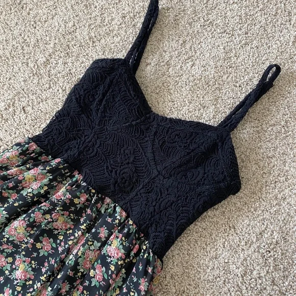 American Rag high low black floral dress size small - Picture 4 of 7
